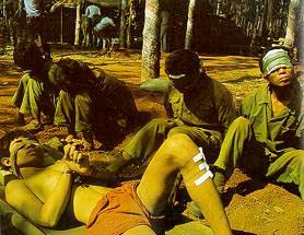 NVA pow's captured by South Vietnamese 
soldiers at <I>Xuan Loc</I>